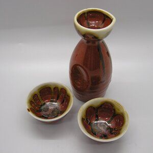 Traditional Japanese Stoneware Sake Set